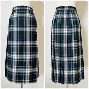 Vintage 80’s Tartan Plaid Pleated Wrap Skirt